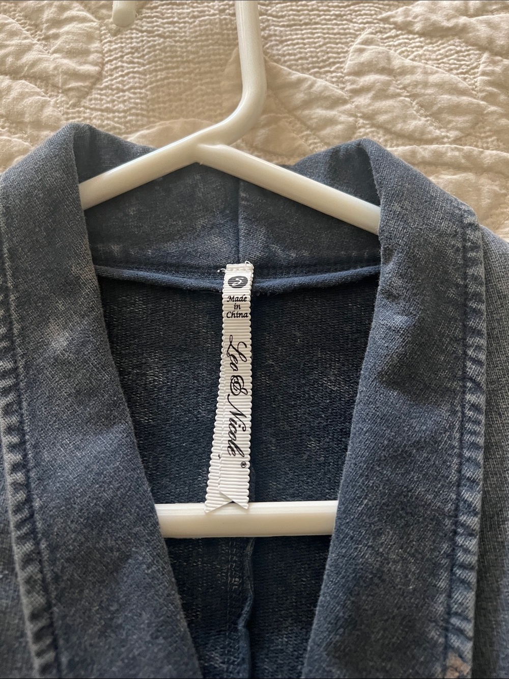 Leo & Nicole Washed Black Draped Cable-Sleeve Cardigan - Picture 2 of 4